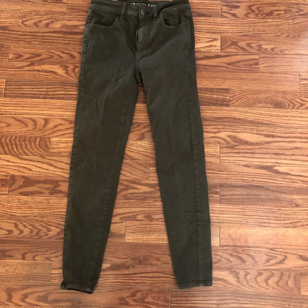 High rise jegging green straight leg